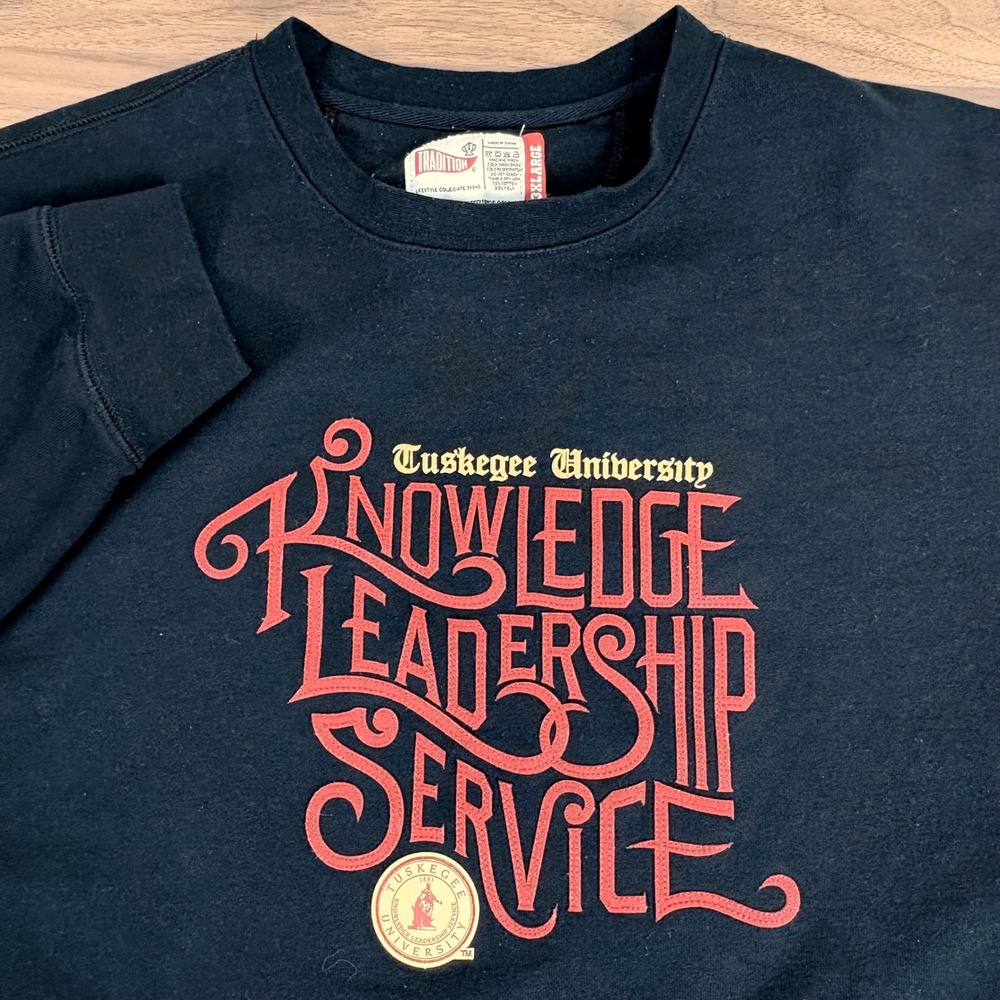 Tradition Tuskegee University Sweatshirt 3XL Black Knowledge‎ Leadership Service